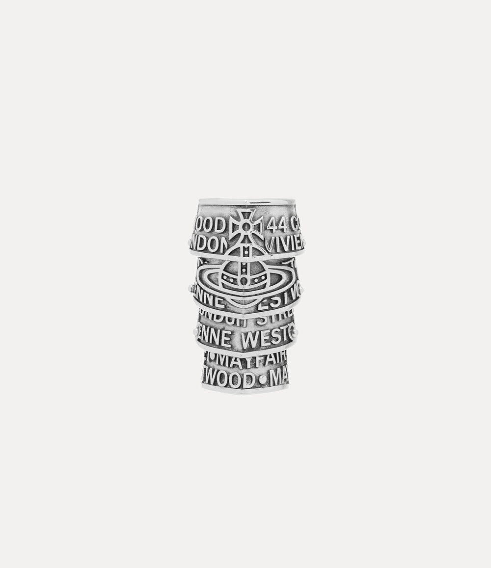 Vivienne Westwood Josephus Ring in Antique Platinum, view 3