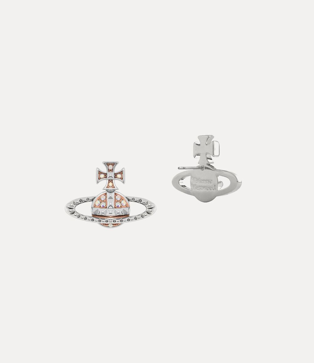Vivienne Westwood Mayfair Bas Relief Earrings -Rhodium-pink-gold-crystal-ab-crystal -Rhodium-pink-gold-crystal-ab-crystal, vi