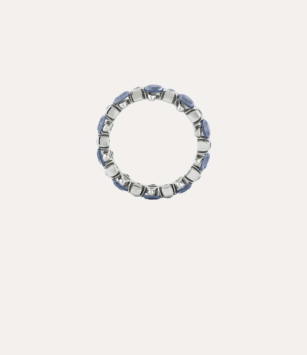 Vivienne Westwood Warwick Ring in Platinum Blue Cz, view 4