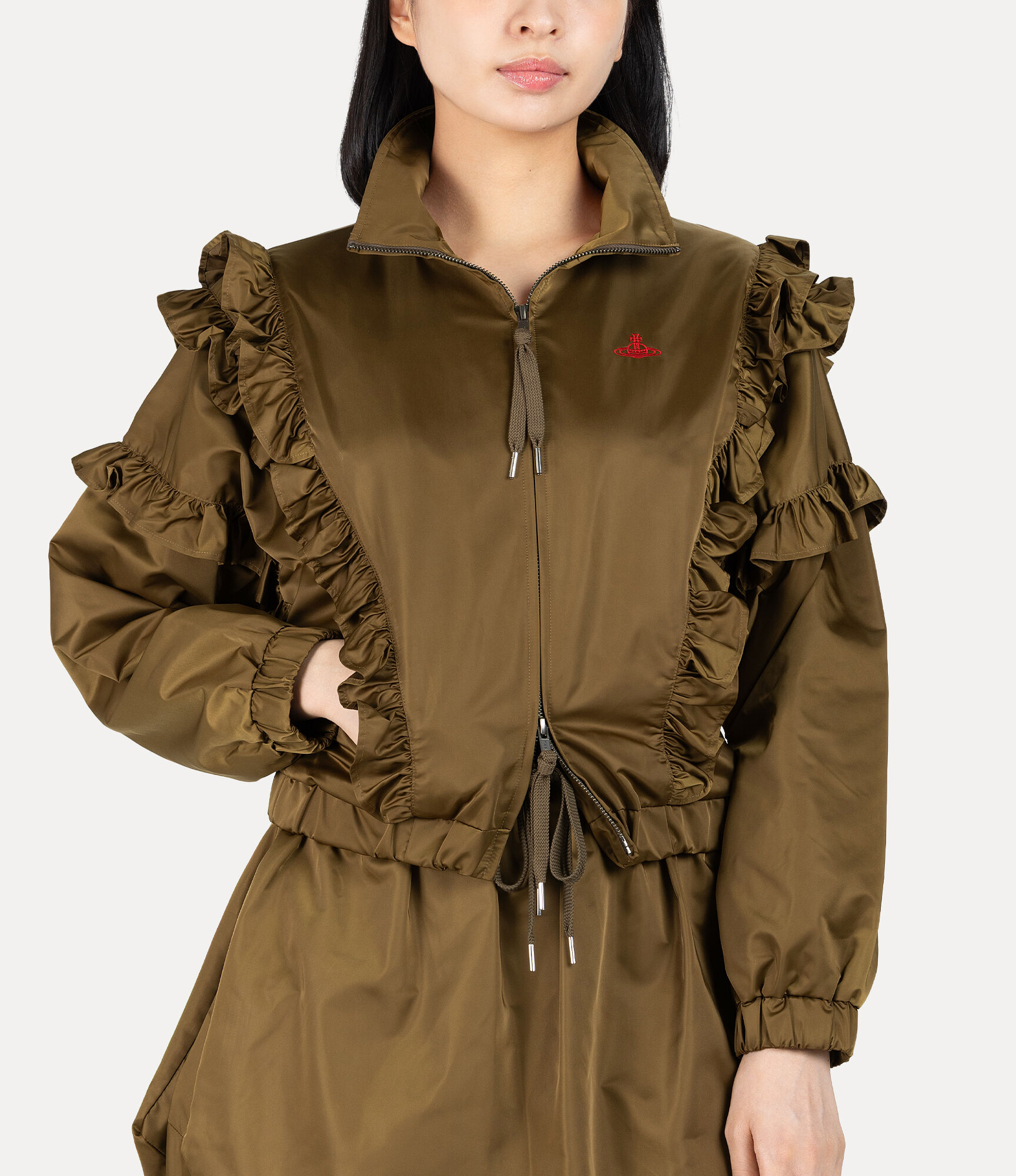 Military Satin Frill Blouson  large image number 4