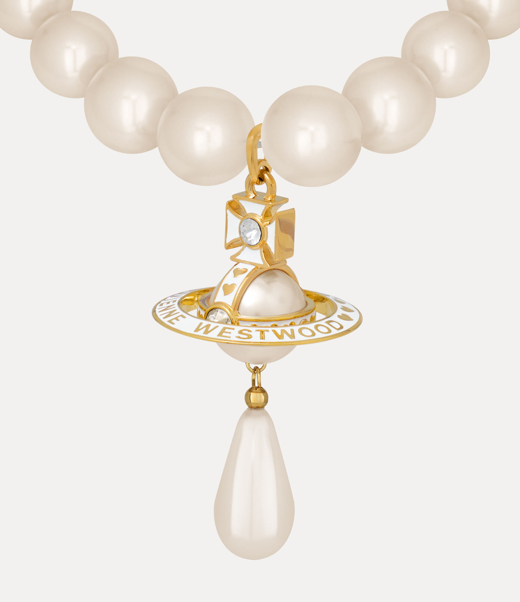 アクセサリー NANA x Vivienne Westwood Pearl Necklace Nana Pearl Necklace in GOLD-WHITE-Enamel-WHITE-Crystal-CREAMROSE