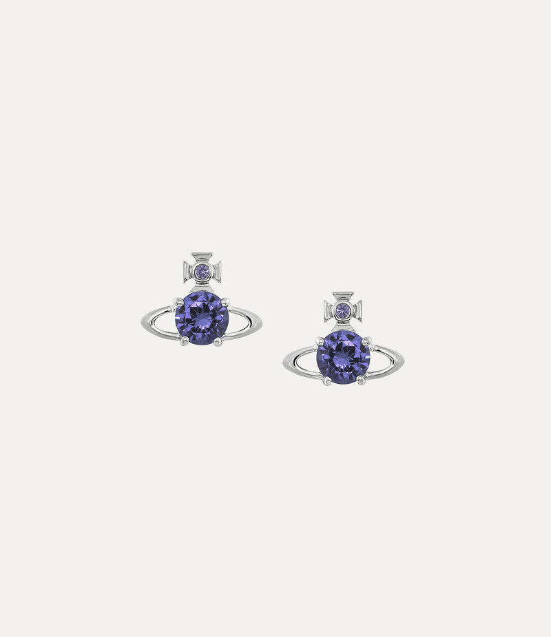 Vivienne Westwood Reina Earrings in Platinum Lavender Cz