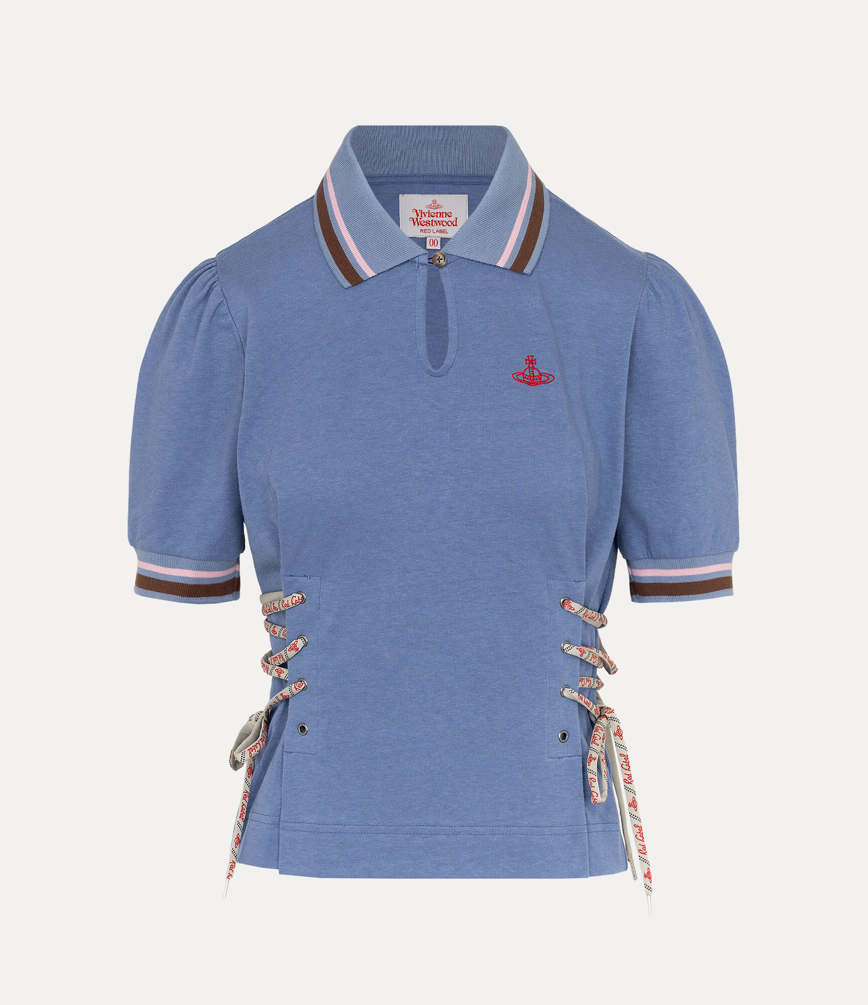 Old Cotton Lace Up Polo Top  large image number 1