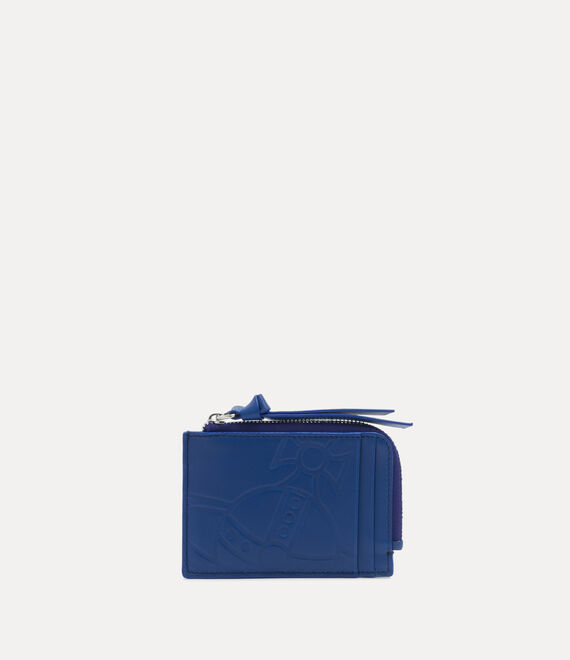 Vivienne Westwood Card Holder With Zip Nappa Leather Dark Blue One Size Unisex