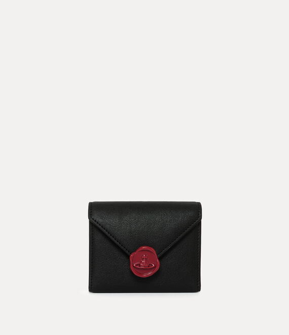 Vivienne Westwood Envelope Trifold Wallet Supple Leather Black One Size Women