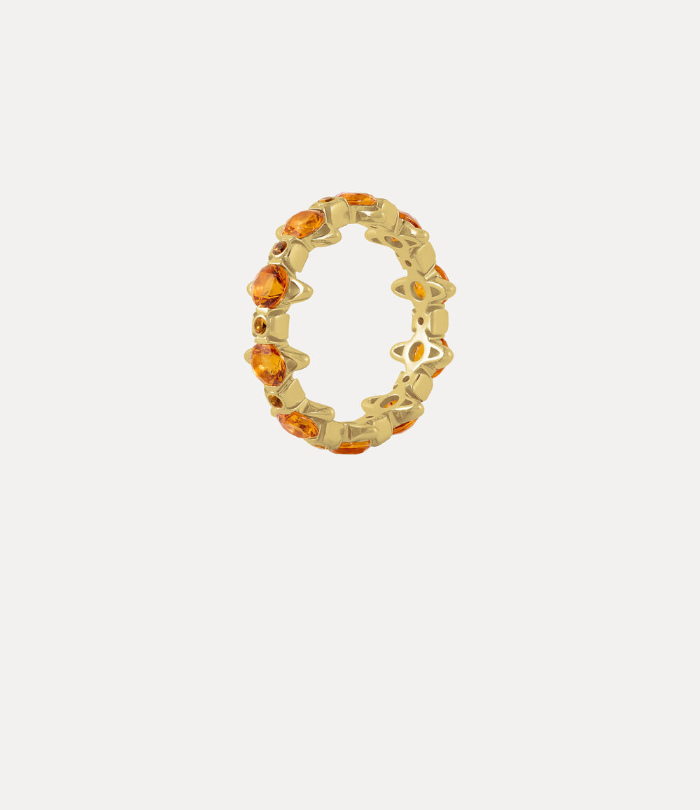 Vivienne Westwood Warwick Ring in Gold Citrine Cz, view 3