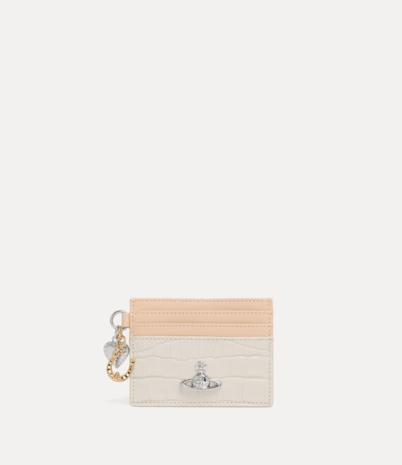 Vivienne Westwood Card Holder With Charms Emboss-croc/nappa Pearl-white One Size Women