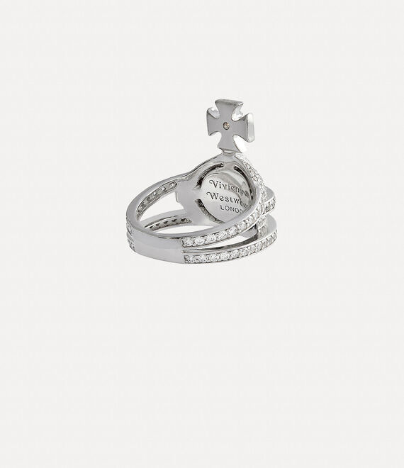 Orb Ring in PLATINUM-WHITE-CZ | Vivienne Westwood®