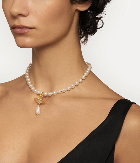 HOT Choker Necklace Silver Pearl Vivienne Westwood Necklace