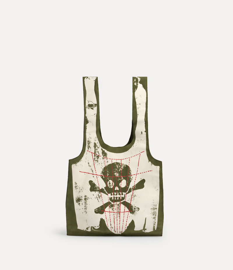 Vivienne Westwood Sally Shopper in White Khaki Skull