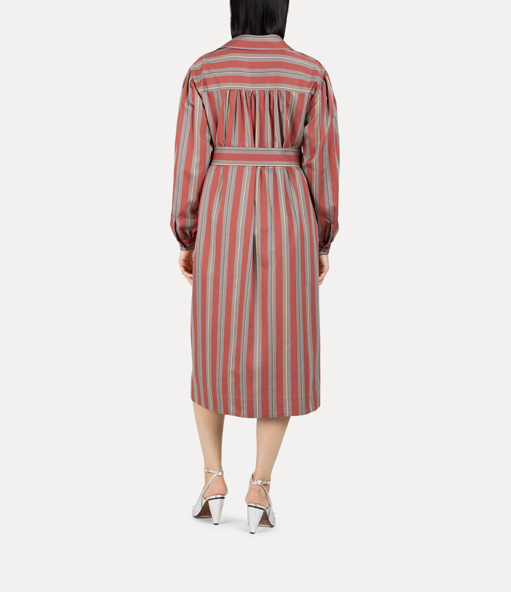 Satin Stripe Pocket Shirt Dress  large image number 3