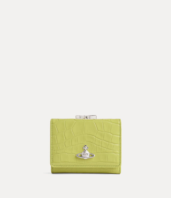 Vivienne Westwood Small Frame Wallet Emboss Croc Leather -lime-green One Size Women