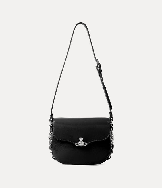 Vivienne Westwood Hunter Flap Crossbody Naplak Leather Black