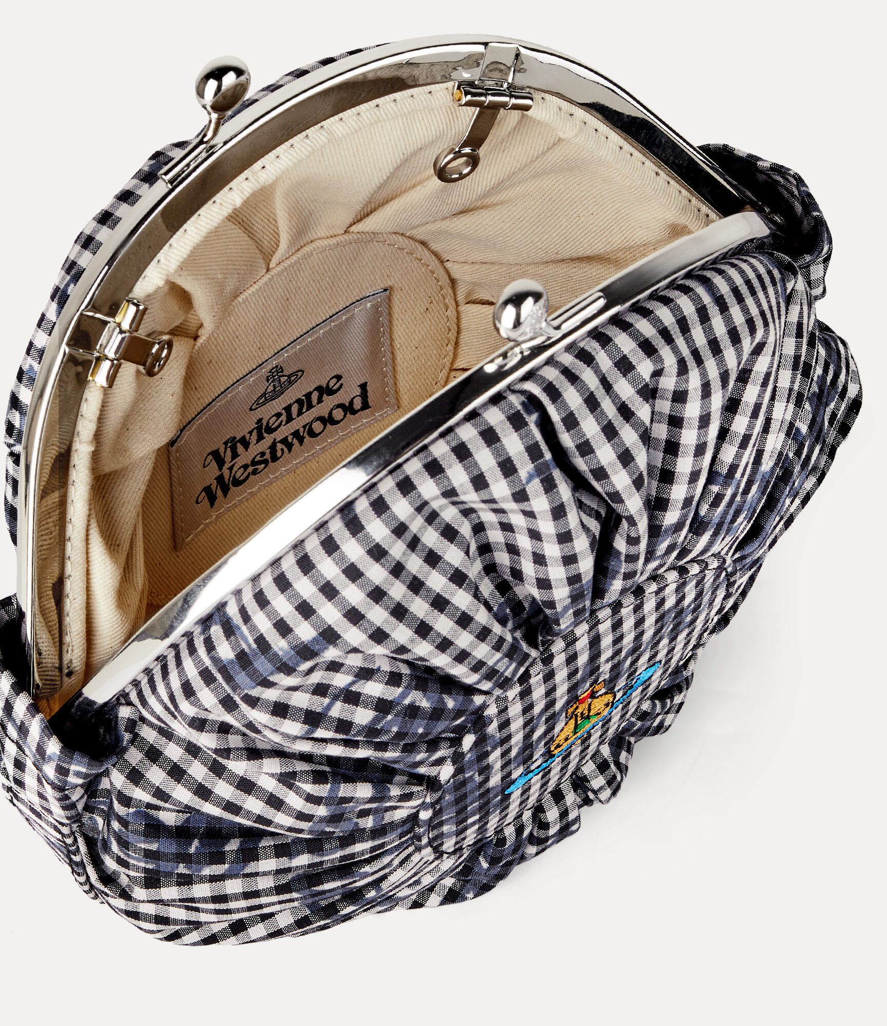 Vivienne Westwood Rosie Frame Metallic Crinkle Sac Bandouliere 4b01000sw L00ac R401