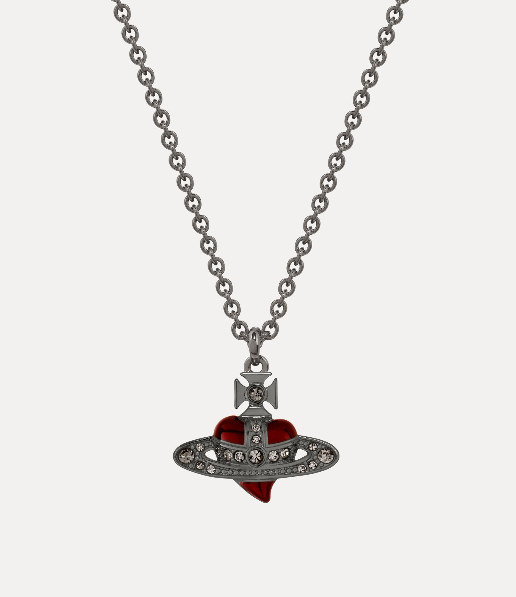 Man. Diamante Heart Pendant Necklace
