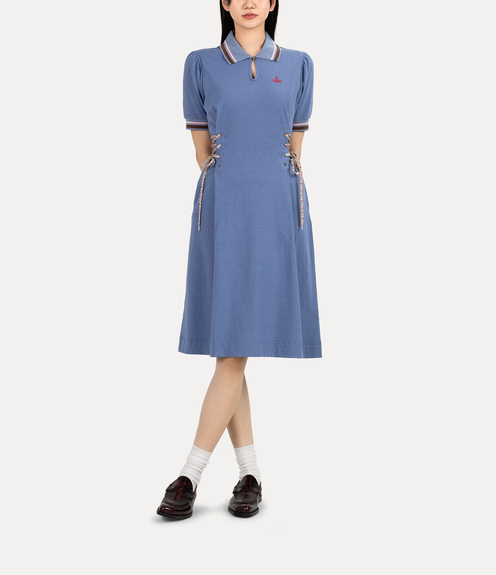 Old Cotton Lace Up ポロドレス - ブルー | Vivienne Westwood®