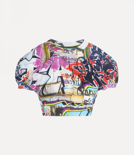 Shop Vivienne Westwood Cropped Football T-shirt In Graffiti