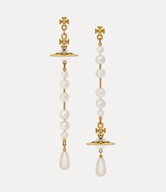 Vivienne Westwood Broken Pearl Earrings In Gold-pearl-multi