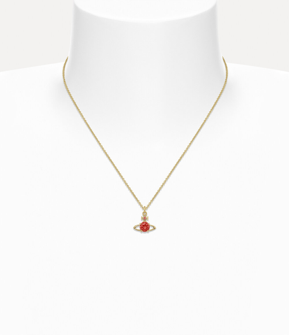 Vivienne Westwood Reina Pendant Necklace in Gold Red 5198 Cz, view 2