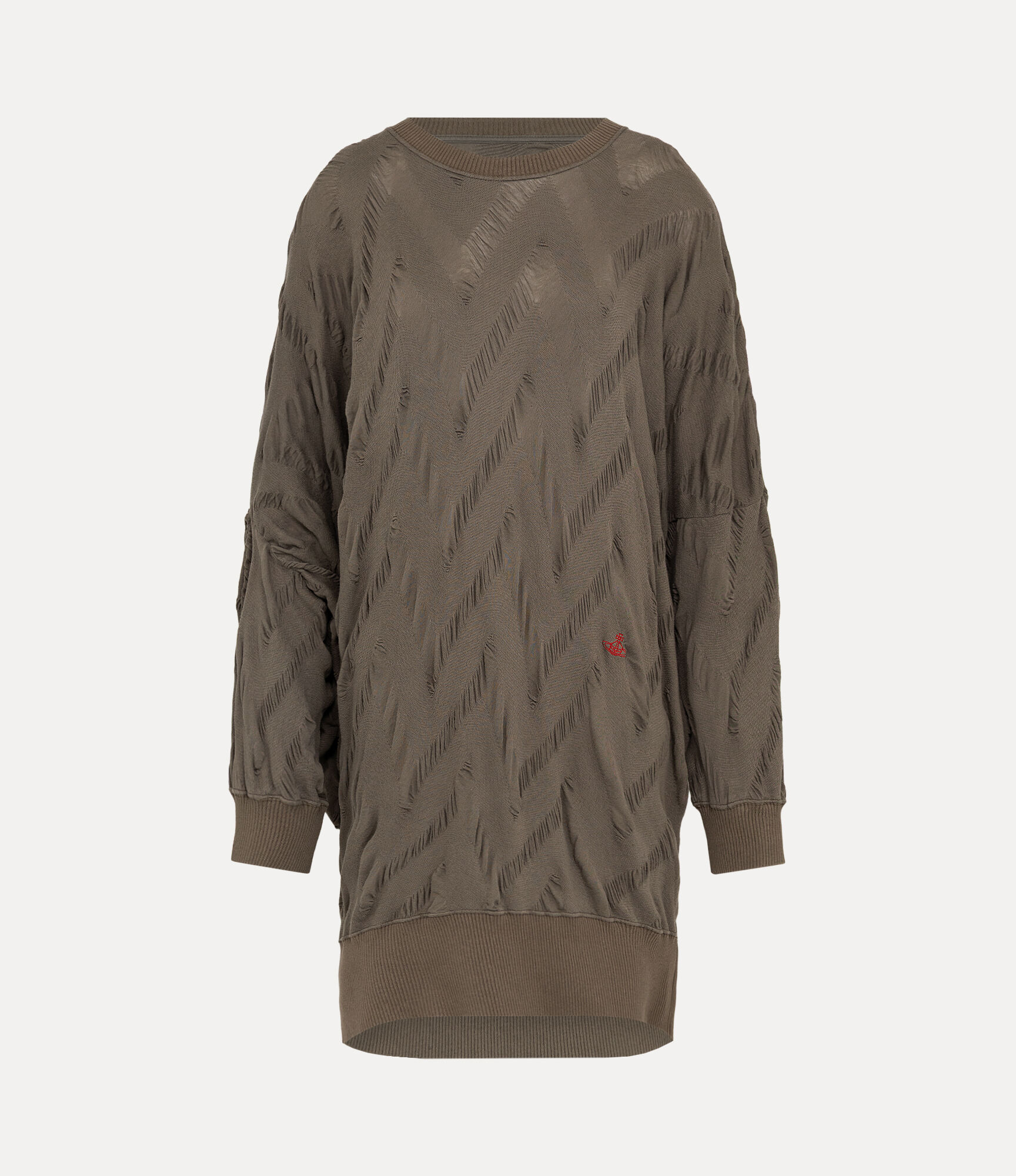 Zigzag See Through Drape Dress