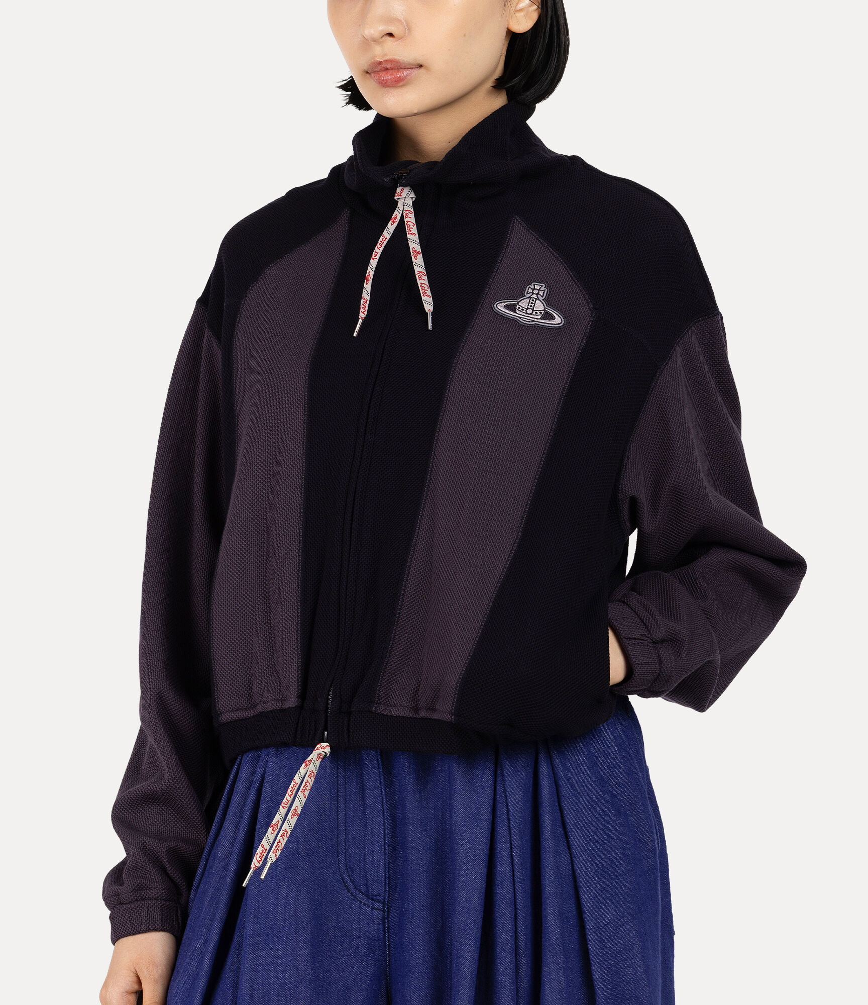 Mesh Jersey Blocking ジップブルゾン - グレー | Vivienne Westwood®
