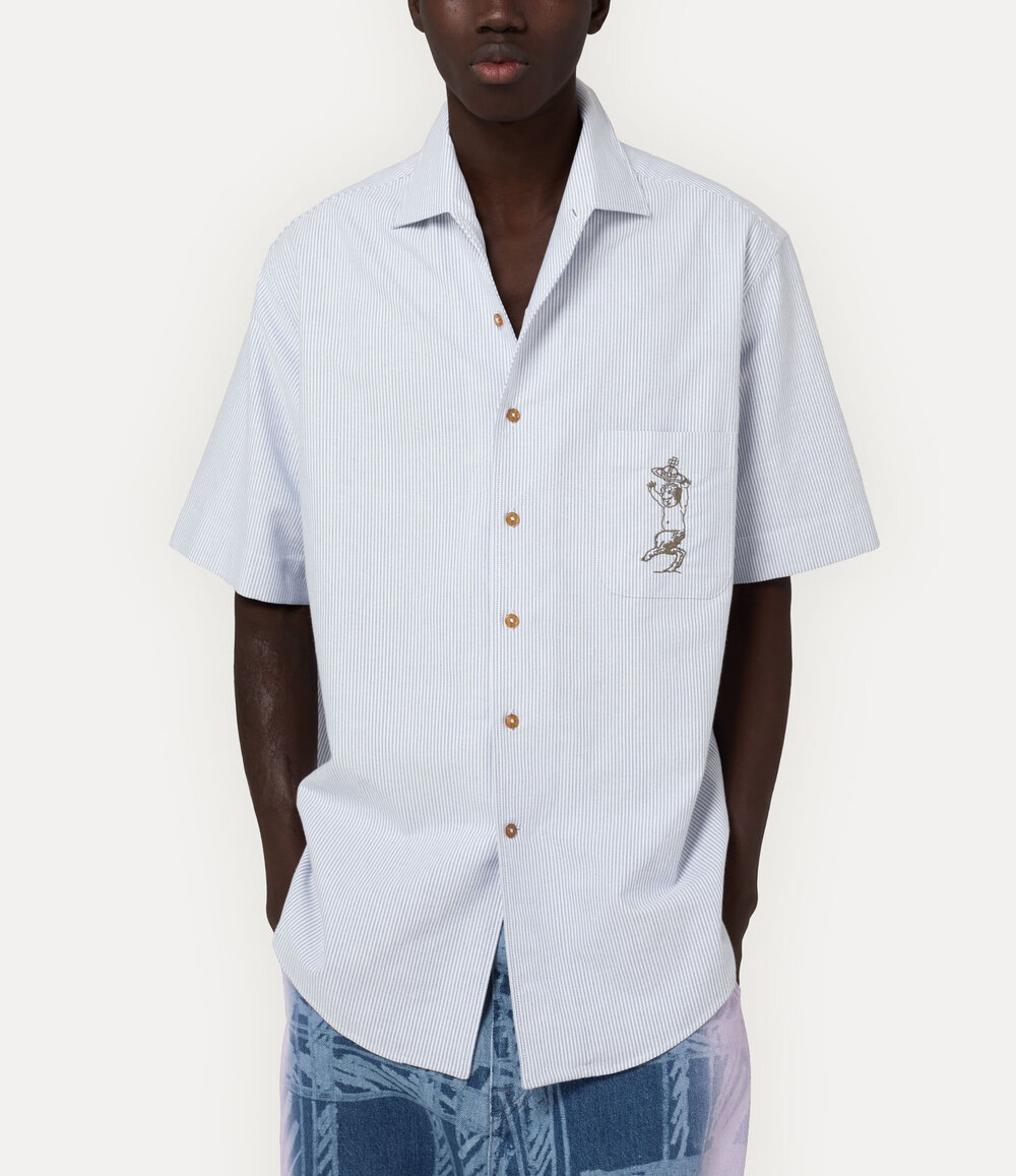 Vivienne Westwood Bowling Shirt in Ink Stripe, view 4