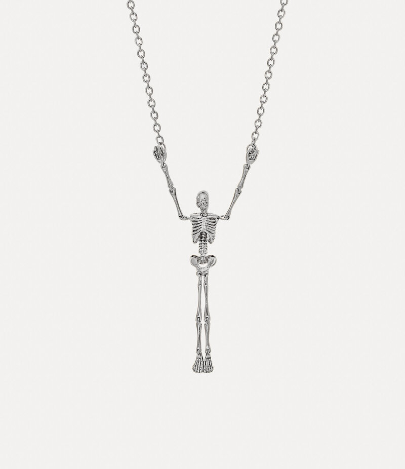 Vivienne Westwood Skeleton Long Necklace in Silver