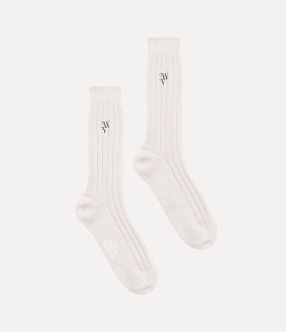 Rib Cashmere Socks in natural-white | Vivienne Westwood®