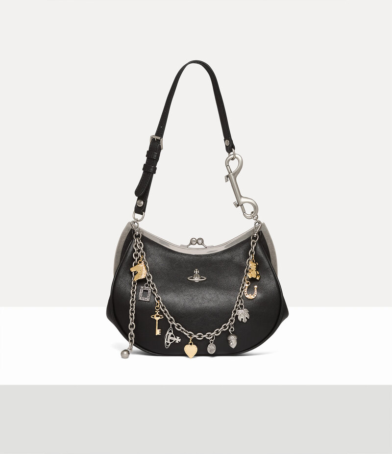 Vivienne Westwood Charm Frame Purse in Blackpurple / Red / Bluesilver Ch