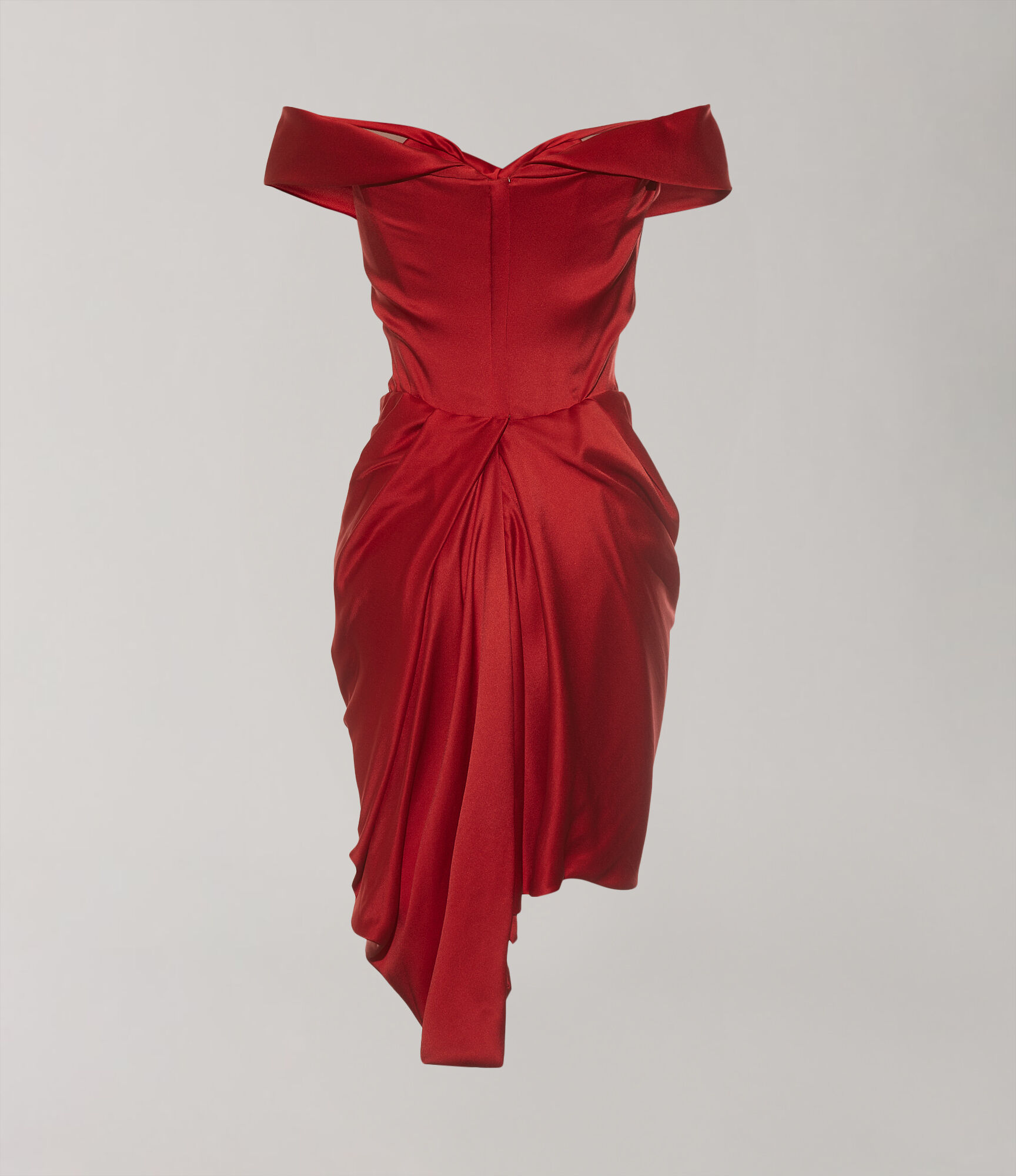 VIVIENNE WESTWOOD NOVA CORA MINI DRESS FSC CREPE SATIN RED 14 WOMEN