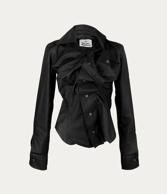 Vivienne Westwood Long Sleeve Collared Top With Cuffed Sleeves In Black