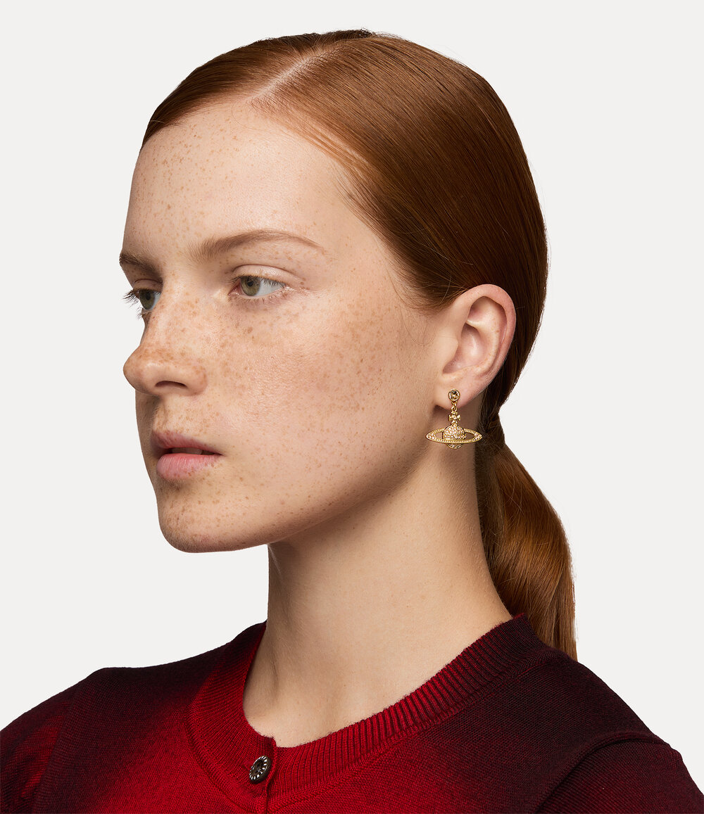 Vivienne Westwood Mini Bas Relief Drop Earrings in Gold, view 6
