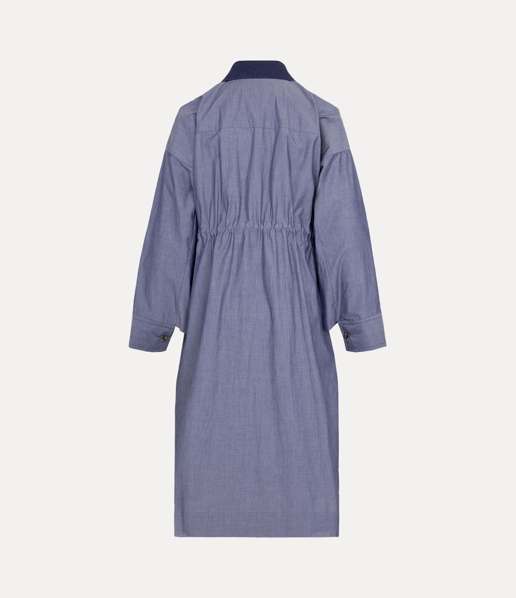 Organic Cotton Typewriter Collar Rib Shirt Dress  large image number 5