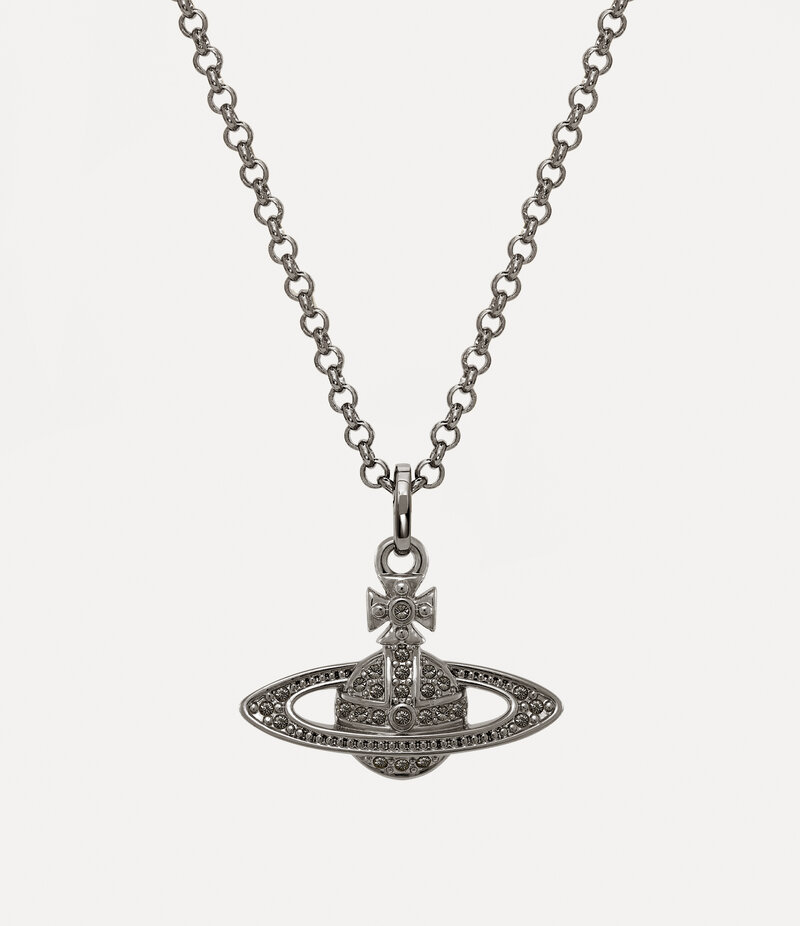 Vivienne Westwood Mini Bas Relief Pendant Necklace in Gunmetal