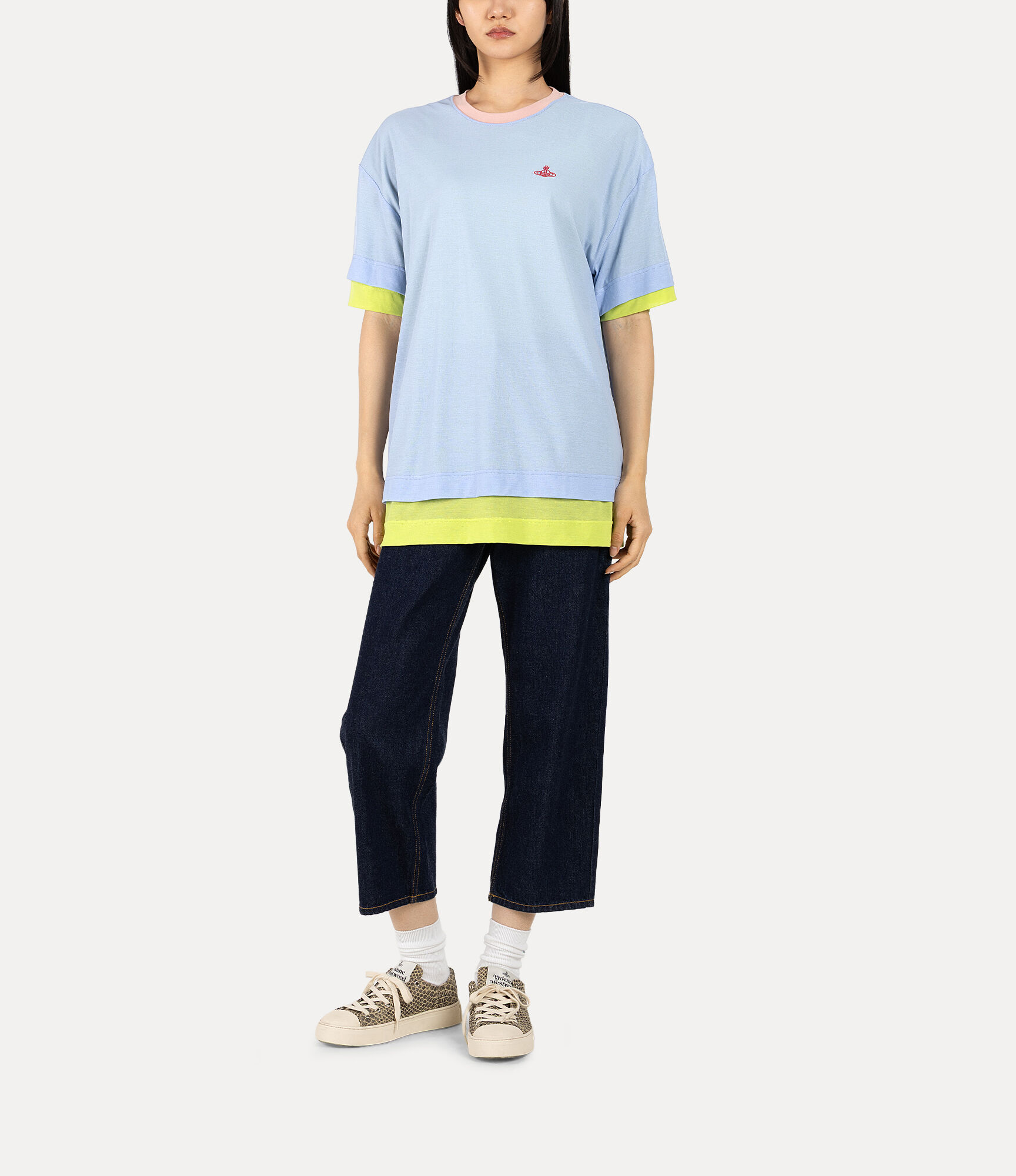 Sheer Dry Cotton Layered t-shirt  large image number 2