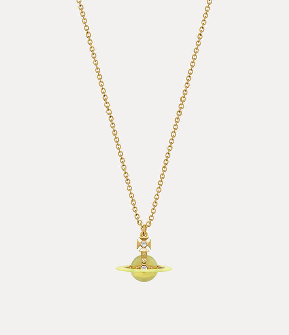 Vivienne Westwood Tiny Original Orb Pendant In Gold-yellow-enamel-pale-yellow-cz-jonquil-white