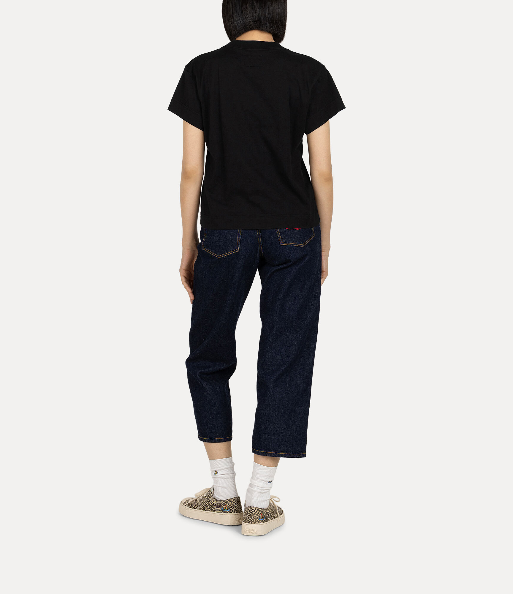 Cat Print Boy's Short T-shirt in BLACK | Vivienne Westwood®