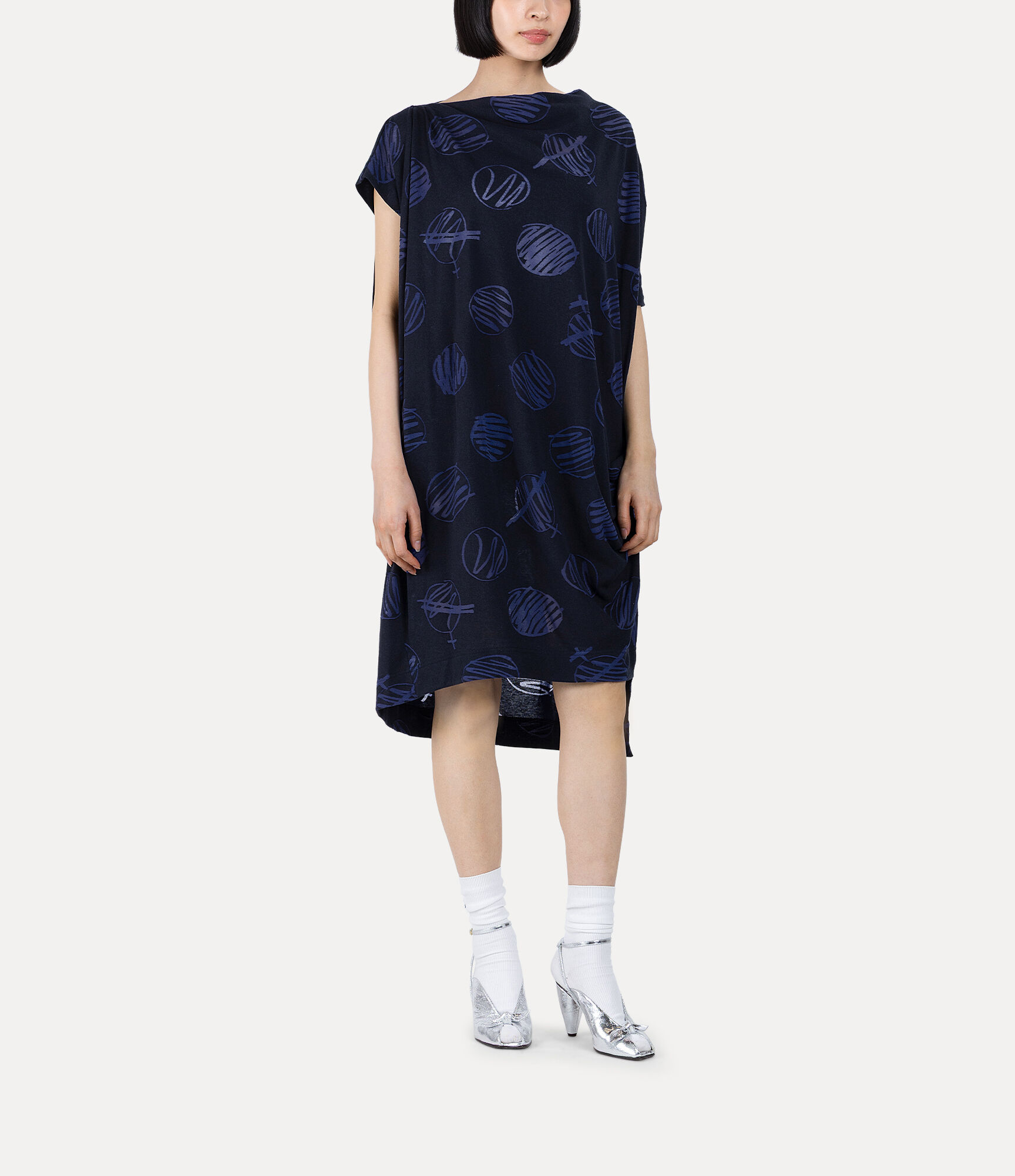 Scribble Dots Drape Dress  large image number 2
