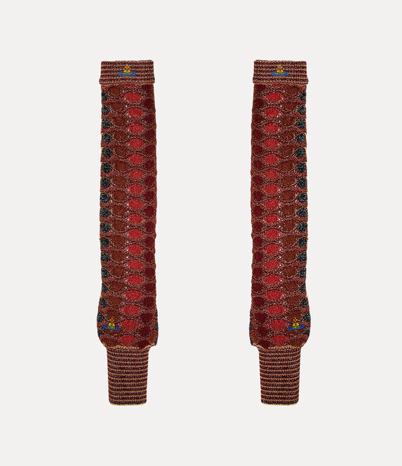Shop Vivienne Westwood Edith Arm Warmers In Multi-red-gold