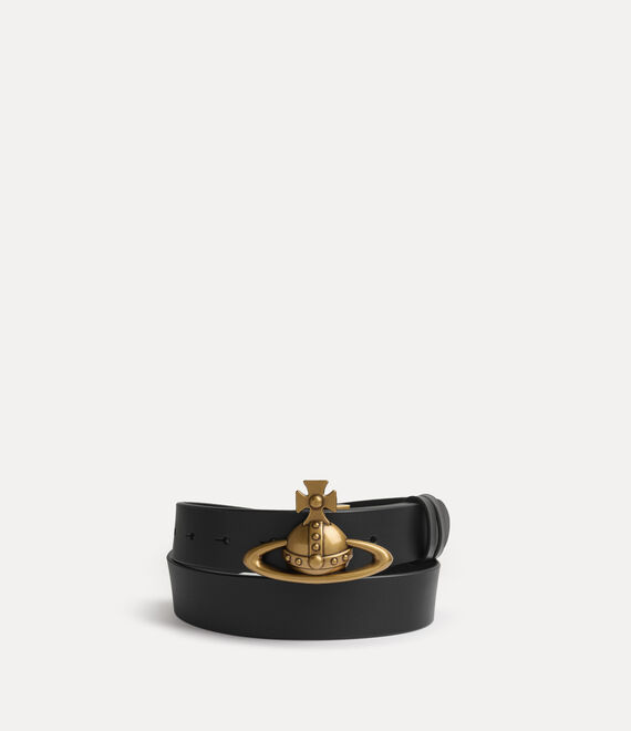 Vivienne Westwood Orb Buckle Belt Pelle Toledo Nero M/l Unisex