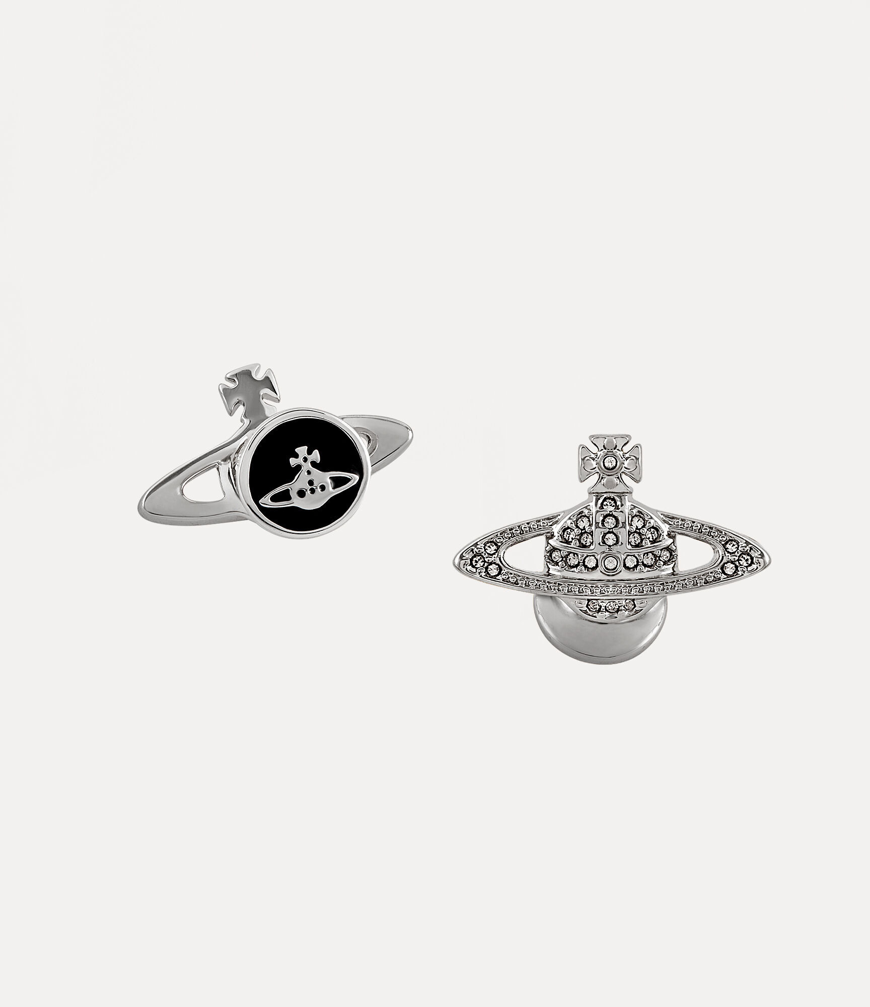 Mini Bas Relief Cufflinks in PLATINUMCRYSTALCrystal Vivienne Westwood®