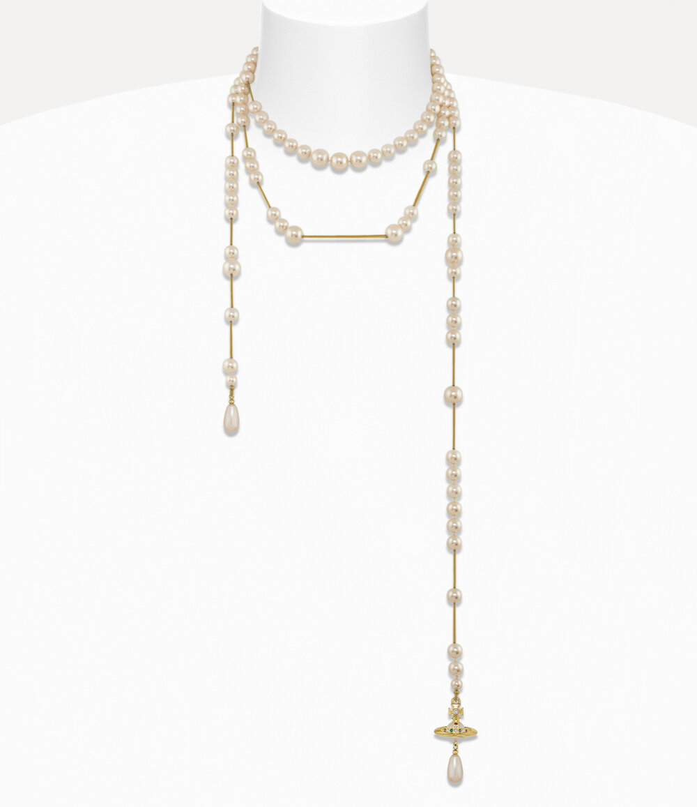 Vivienne Westwood Broken Pearl Necklace in Gold