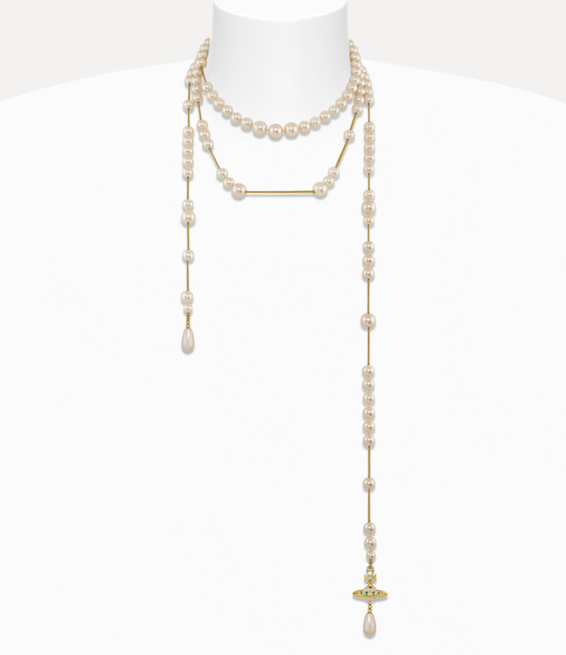 Vivienne Westwood Broken Pearl Necklace in Gold
