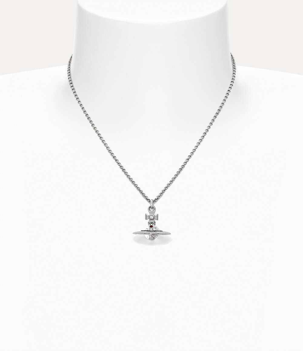Vivienne Westwood New Tiny Orb Pendant Necklace in Silver, view 3