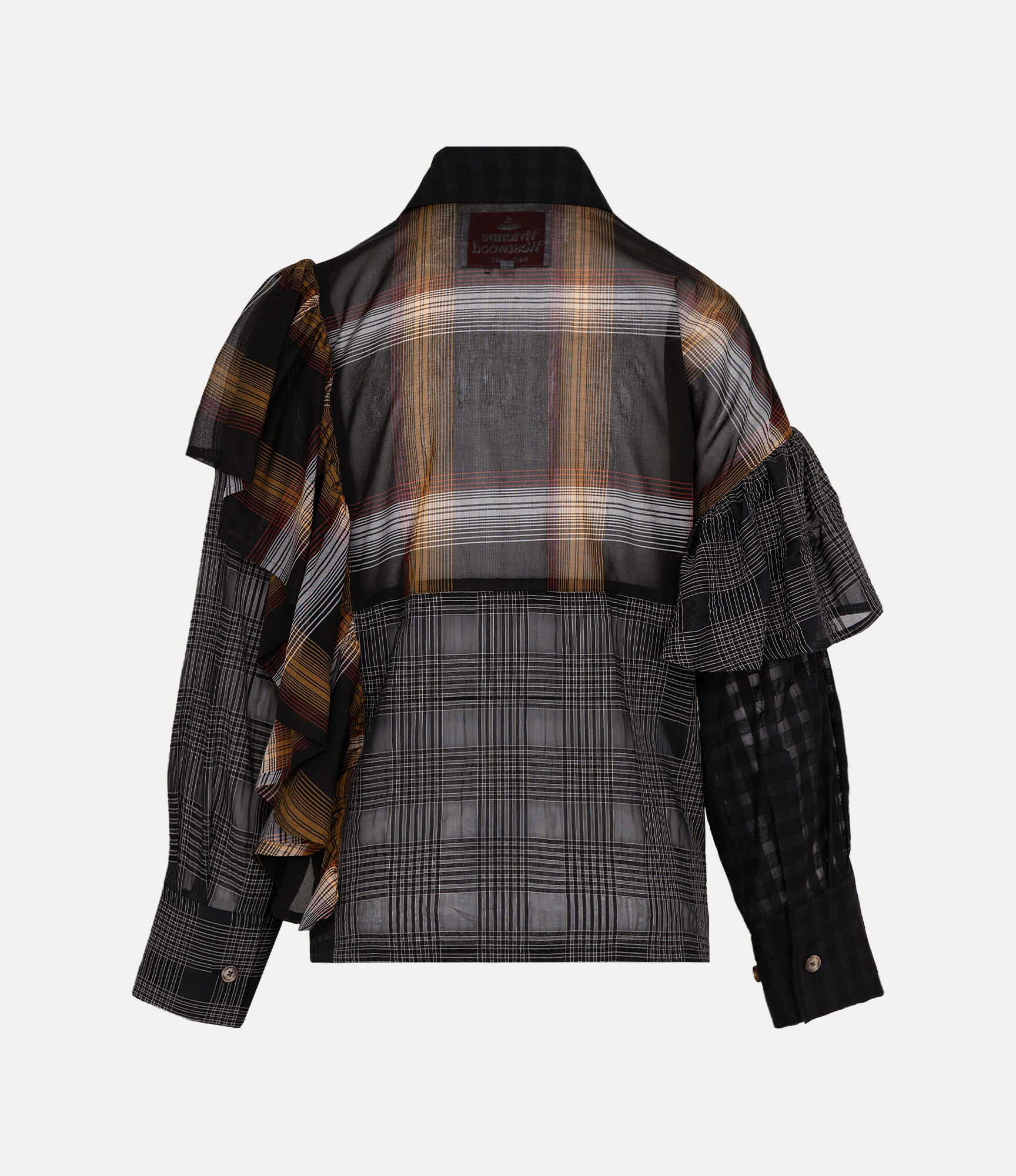 Orb Jacquard Detachable Lace Shirt in BLACK | Vivienne Westwood®
