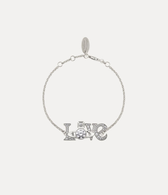 Vivienne Westwood Roderica Small Bracelet In Platinum-white-cz