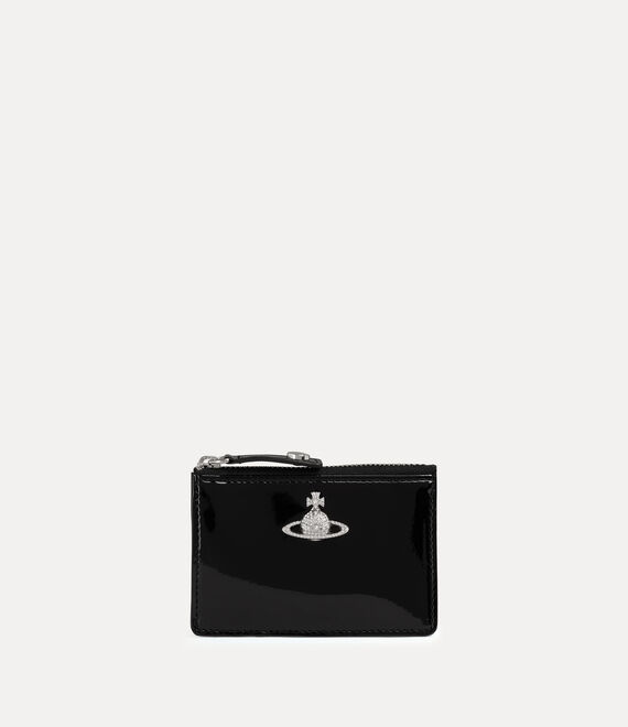 Vivienne Westwood Slim Long Card Holder Patent Pu Black-diamante-orb One Size Women