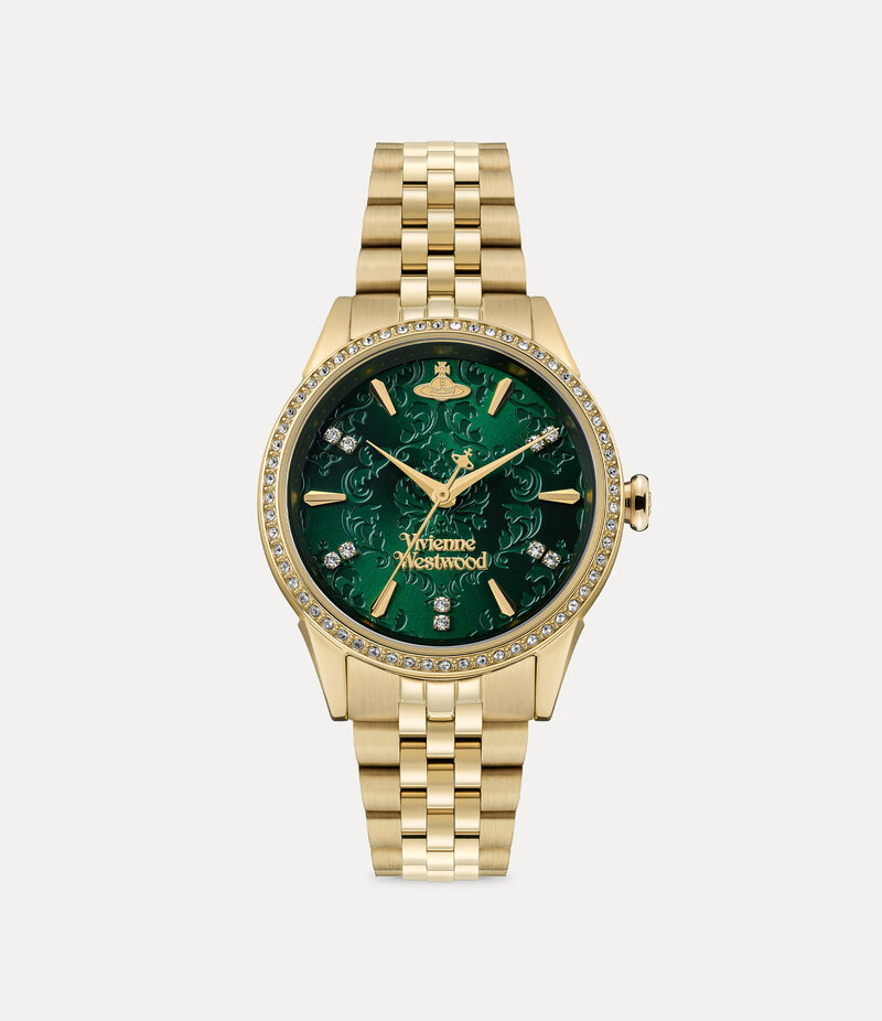 Vivienne Westwood Little Wallace Watch in Gold / Green