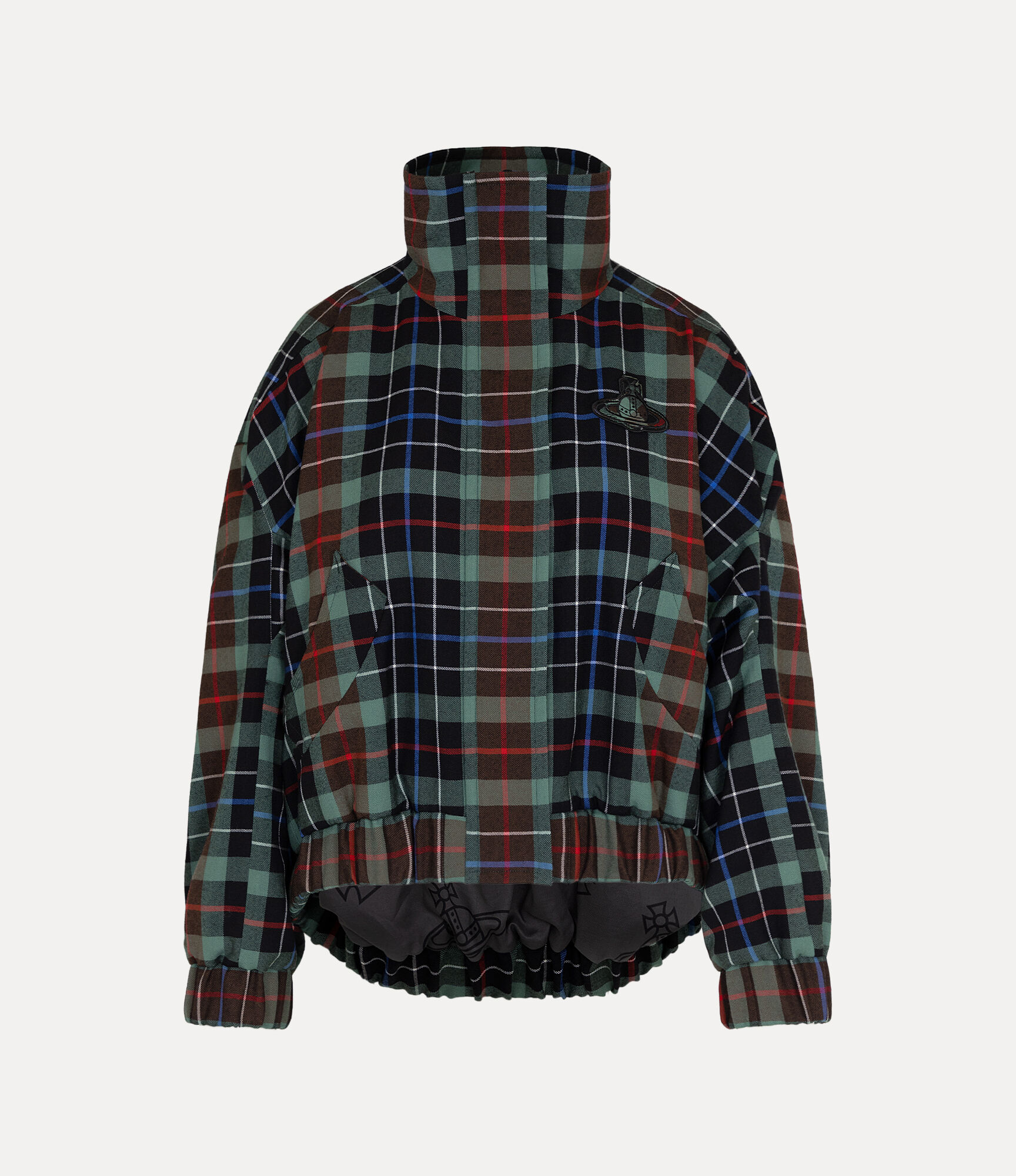 Tartan Check orb Patch Blouson