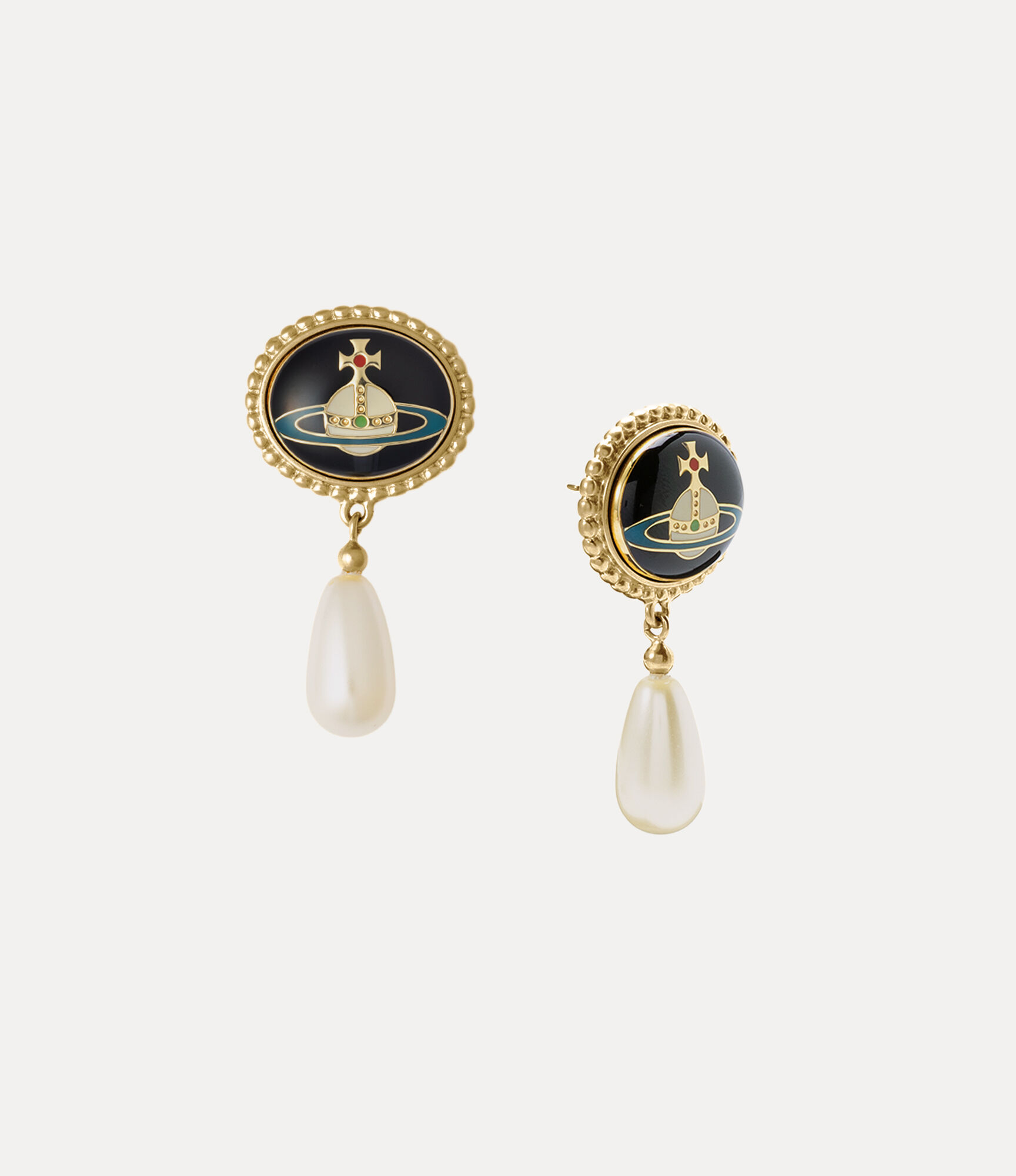 Enamel Button Earrings